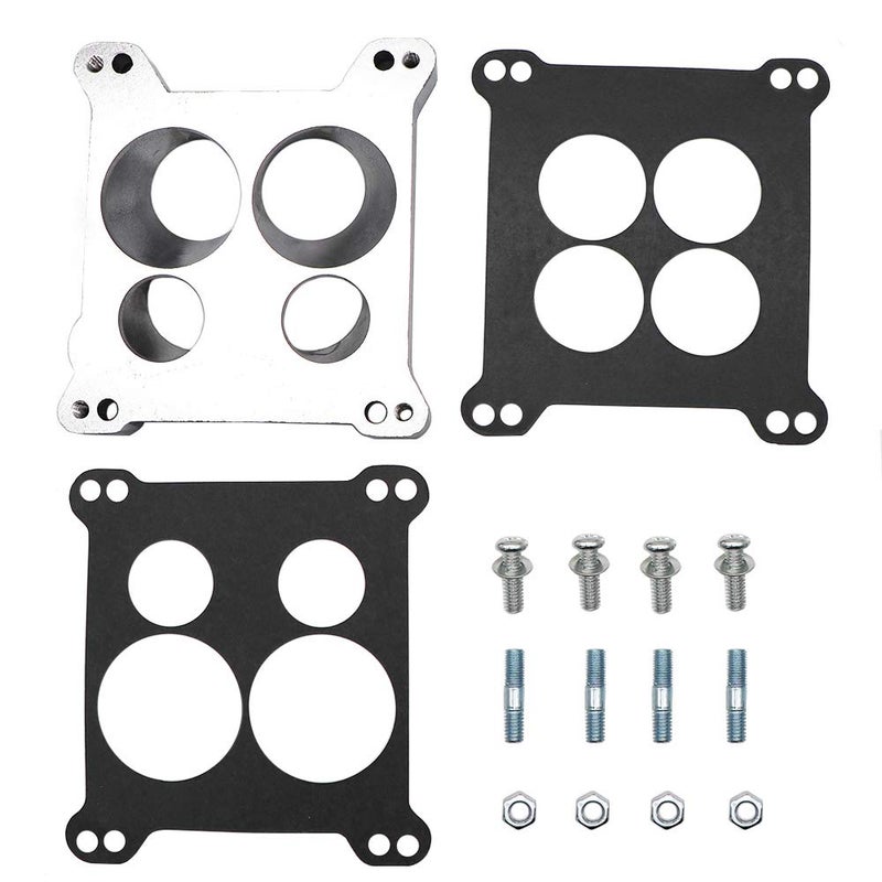 KIPA Carburetor Adapter Manifold 2696 Four-Hole Square-Bore to Spread-Bore Replace for Quadrajet Thermo-Quad Manifolds, 0.850 in. Thickness - Image 1